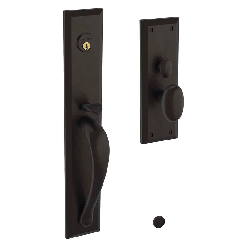 Baldwin Estate Cody Full Escutcheon Handleset Trim with Interior Knob in Oil Rubbed Bronze finish