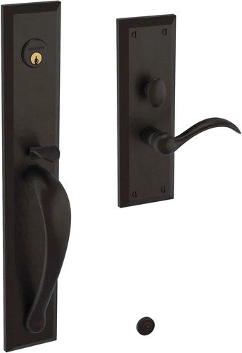 Baldwin Estate Cody Full Escutcheon Handleset Trim with Interior Lever in Oil Rubbed Bronze finish