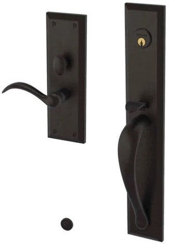 Baldwin Estate Cody Full Escutcheon Handleset Trim with Interior Lever in Oil Rubbed Bronze finish