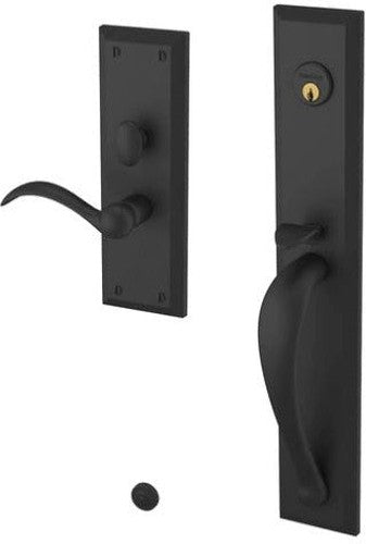 Baldwin Estate Cody Full Escutcheon Handleset Trim with Interior Lever in Satin Black finish