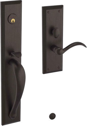 Baldwin Estate Cody Full Escutcheon Handleset Trim with Interior Lever in Venetian Bronze finish