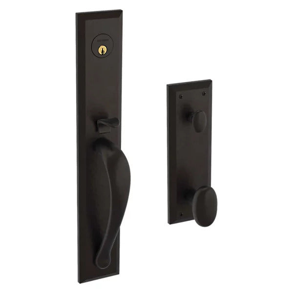 Baldwin Estate Cody Full Handleset with Interior 5024 Oval Knob in Oil Rubbed Bronze finish