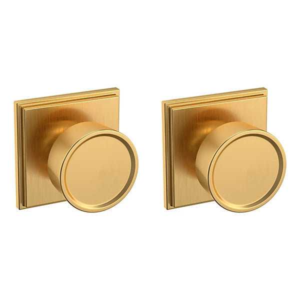 Baldwin Estate K007 Hollywood Hills Full Dummy Knob with R050 Rose in Lifetime Satin Brass finish