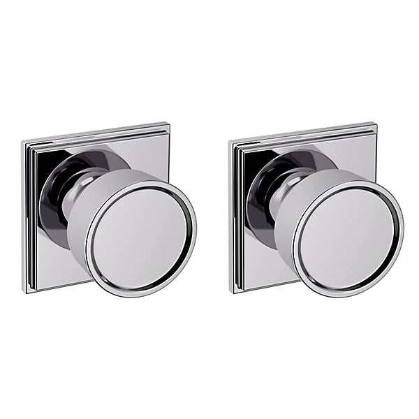 Baldwin Estate K007 Hollywood Hills Full Dummy Knob with R050 Rose in Polished Chrome finish