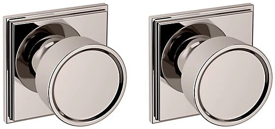 Baldwin Estate K007 Hollywood Hills Full Dummy Knob with R050 Rosette in Lifetime Polished Nickel finish