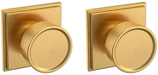 Baldwin Estate K007 Hollywood Hills Full Dummy Knob with R050 Rosette in Lifetime Satin Brass finish