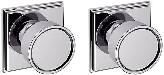 Baldwin Estate K007 Hollywood Hills Full Dummy Knob with R050 Rosette in Polished Chrome finish