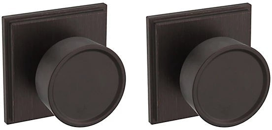 Baldwin Estate K007 Hollywood Hills Full Dummy Knob with R050 Rosette in Venetian Bronze finish