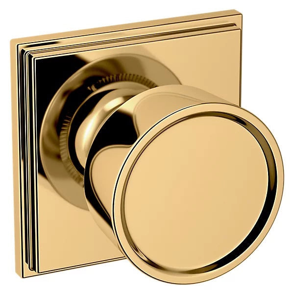 Baldwin Estate K007 Hollywood Hills Half Dummy Knob with R050 Rose in Lifetime Polished Brass finish