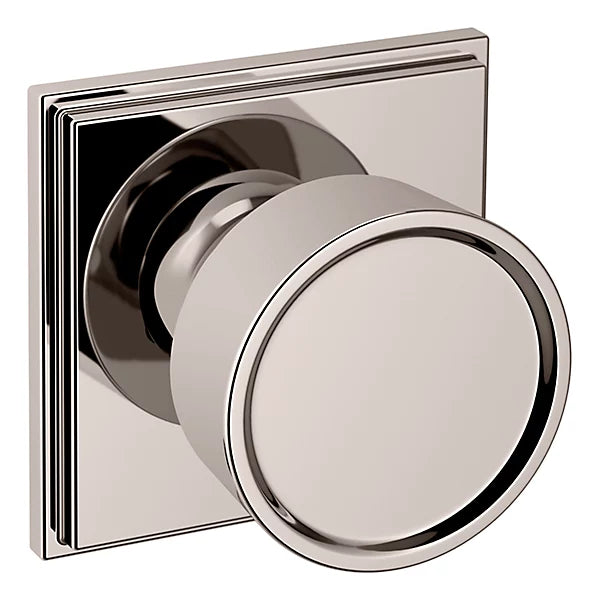 Baldwin Estate K007 Hollywood Hills Half Dummy Knob with R050 Rose in Lifetime Polished Nickel finish