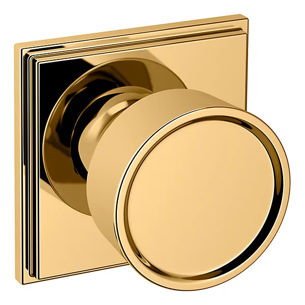 Baldwin Estate K007 Hollywood Hills Half Dummy Knob with R050 Rose in Unlacquered Brass finish