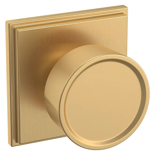 Baldwin Estate K007 Hollywood Hills Half Dummy Knob with R050 Rose in Vintage Brass finish