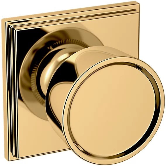 Baldwin Estate K007 Hollywood Hills Half Dummy Knob with R050 Rosette in Lifetime Polished Brass finish