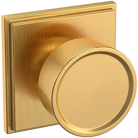 Baldwin Estate K007 Hollywood Hills Half Dummy Knob with R050 Rosette in Lifetime Satin Brass finish