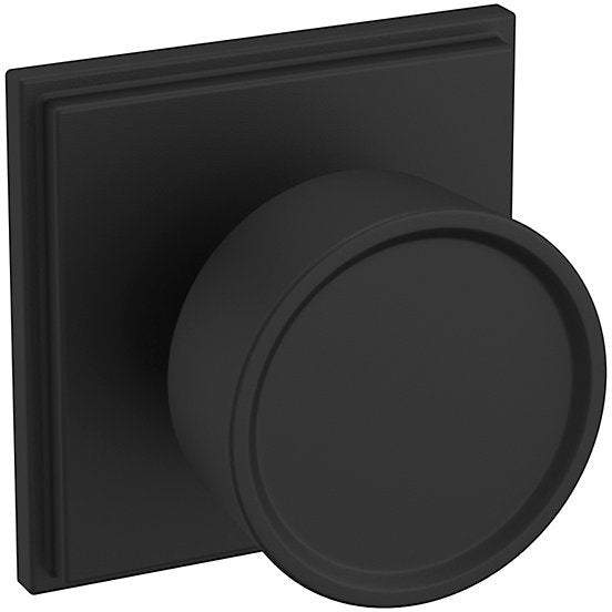 Baldwin Estate K007 Hollywood Hills Half Dummy Knob with R050 Rosette in Satin Black finish