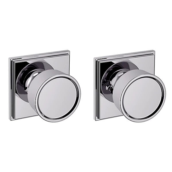 Baldwin Estate K007 Hollywood Hills Privacy Knob with R050 Rose in Polished Chrome finish