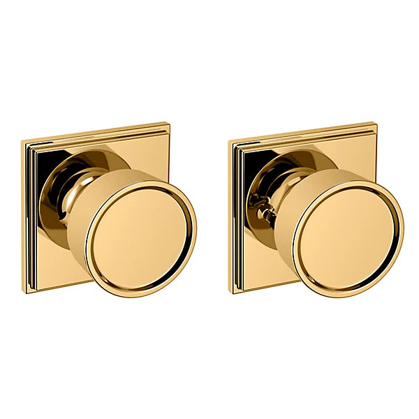 Baldwin Estate K007 Hollywood Hills Privacy Knob with R050 Rose in Unlacquered Brass finish