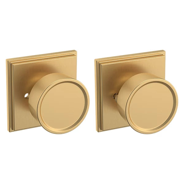 Baldwin Estate K007 Hollywood Hills Privacy Knob with R050 Rose in Vintage Brass finish