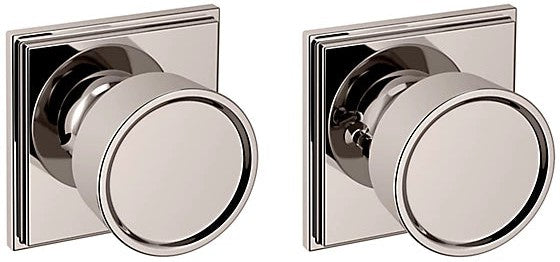 Baldwin Estate K007 Hollywood Hills Privacy Knob with R050 Rosette in Lifetime Polished Nickel finish