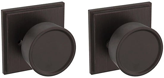 Baldwin Estate K007 Hollywood Hills Privacy Knob with R050 Rosette in Venetian Bronze finish