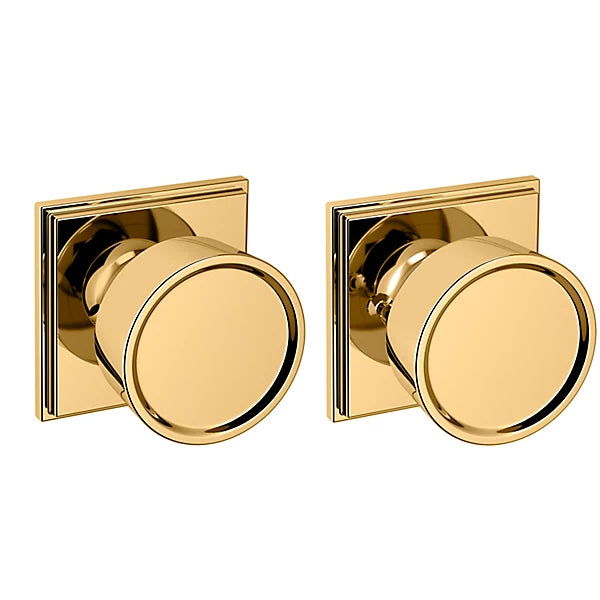 Baldwin Estate K008 Hollywood Hillls Privacy Knob with R050 Rose in Unlacquered Brass finish