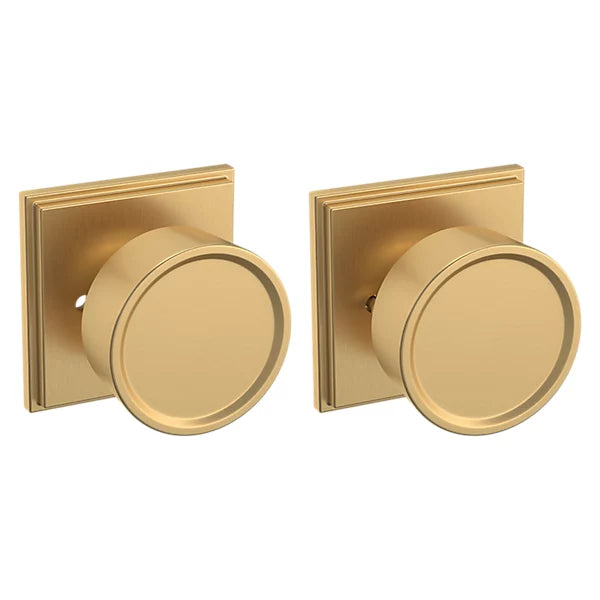 Baldwin Estate K008 Hollywood Hillls Privacy Knob with R050 Rose in Vintage Brass finish