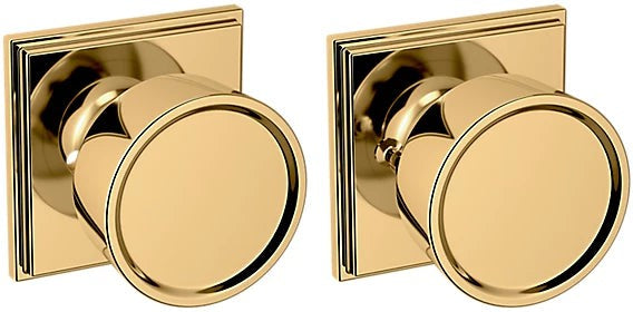 Baldwin Estate K008 Hollywood Hillls Privacy Knob with R050 Rosette in Lifetime Polished Brass finish