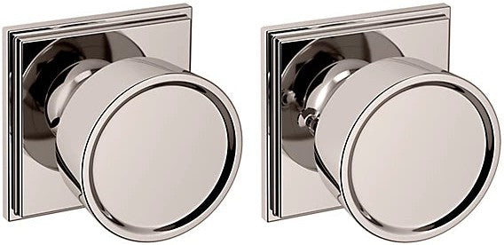 Baldwin Estate K008 Hollywood Hillls Privacy Knob with R050 Rosette in Lifetime Polished Nickel finish