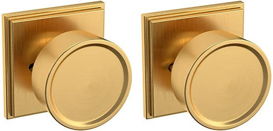 Baldwin Estate K008 Hollywood Hillls Privacy Knob with R050 Rosette in Lifetime Satin Brass finish