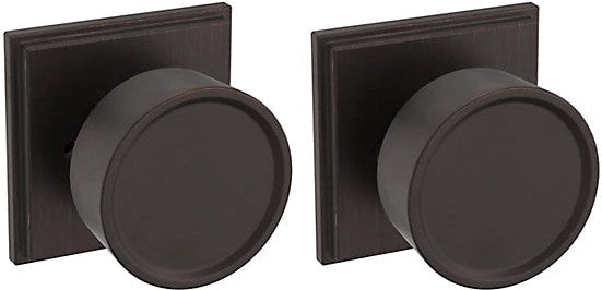 Baldwin Estate K008 Hollywood Hillls Privacy Knob with R050 Rosette in Venetian Bronze finish