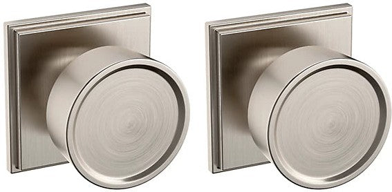 Baldwin Estate K008 Hollywood Hills Full Dummy Knob with R050 Rosette in Lifetime Satin Nickel finish