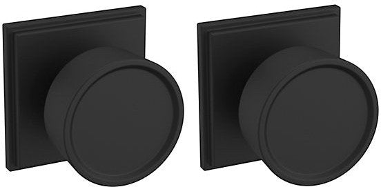 Baldwin Estate K008 Hollywood Hills Full Dummy Knob with R050 Rosette in Satin Black finish