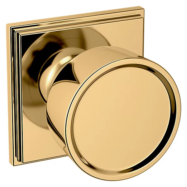 Baldwin Estate K008 Hollywood Hills Half Dummy Knob with R050 Rose in Lifetime Polished Brass finish