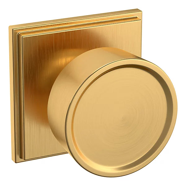 Baldwin Estate K008 Hollywood Hills Half Dummy Knob with R050 Rose in Lifetime Satin Brass finish