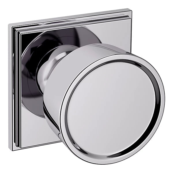 Baldwin Estate K008 Hollywood Hills Half Dummy Knob with R050 Rose in Polished Chrome finish