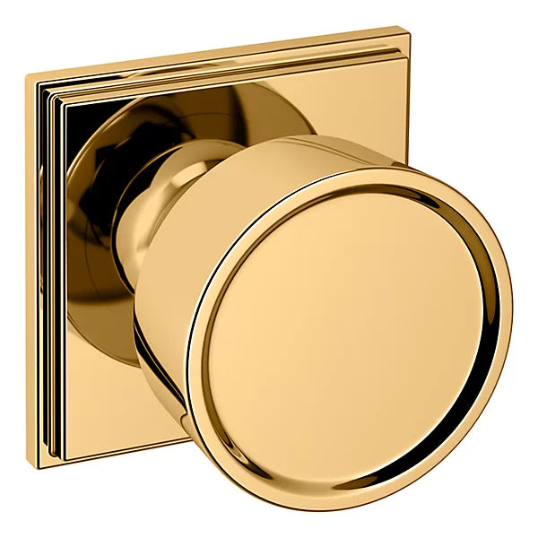 Baldwin Estate K008 Hollywood Hills Half Dummy Knob with R050 Rose in Unlacquered Brass finish