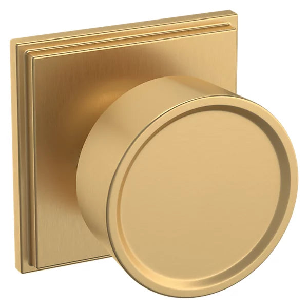 Baldwin Estate K008 Hollywood Hills Half Dummy Knob with R050 Rose in Vintage Brass finish