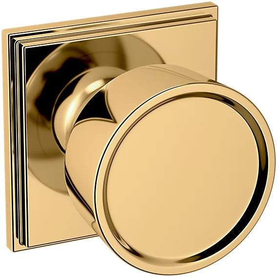 Baldwin Estate K008 Hollywood Hills Half Dummy Knob with R050 Rosette in Lifetime Polished Brass finish