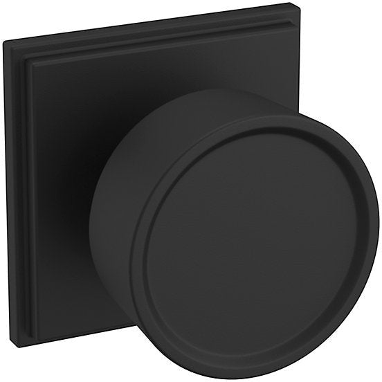 Baldwin Estate K008 Hollywood Hills Half Dummy Knob with R050 Rosette in Satin Black finish