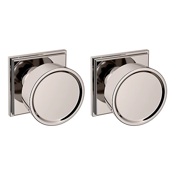 Baldwin Estate K009 Hollywood Hills Full Dummy Knob with R050 Rose in Lifetime Polished Nickel finish