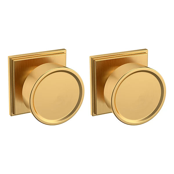 Baldwin Estate K009 Hollywood Hills Full Dummy Knob with R050 Rose in Lifetime Satin Brass finish