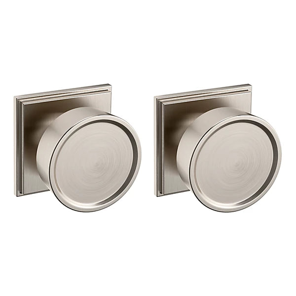 Baldwin Estate K009 Hollywood Hills Full Dummy Knob with R050 Rose in Lifetime Satin Nickel finish