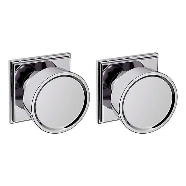 Baldwin Estate K009 Hollywood Hills Full Dummy Knob with R050 Rose in Polished Chrome finish