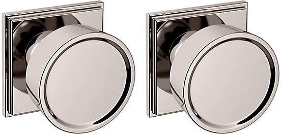 Baldwin Estate K009 Hollywood Hills Full Dummy Knob with R050 Rosette in Lifetime Polished Nickel finish