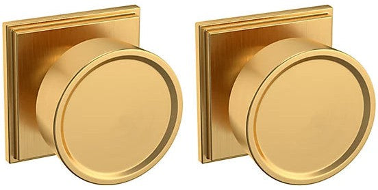 Baldwin Estate K009 Hollywood Hills Full Dummy Knob with R050 Rosette in Lifetime Satin Brass finish