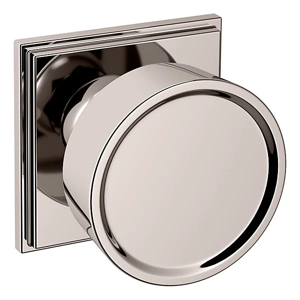 Baldwin Estate K009 Hollywood Hills Half Dummy Knob with R050 Rose in Lifetime Polished Nickel finish