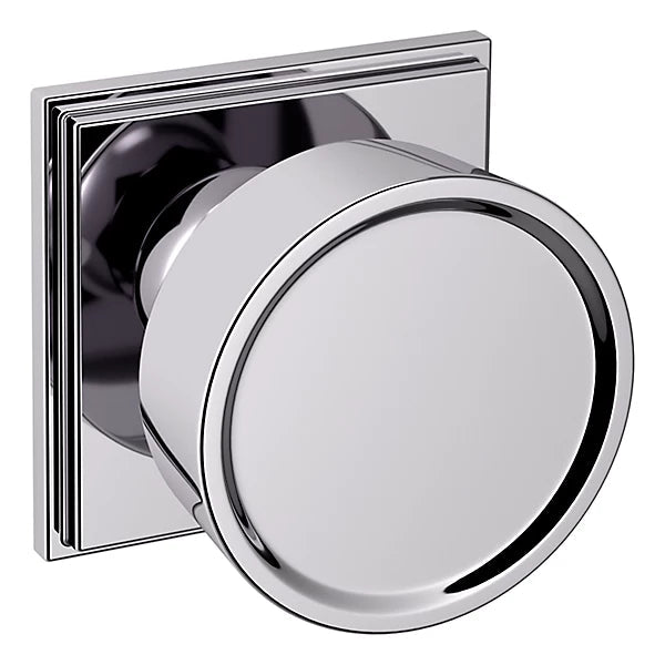 Baldwin Estate K009 Hollywood Hills Half Dummy Knob with R050 Rose in Polished Chrome finish