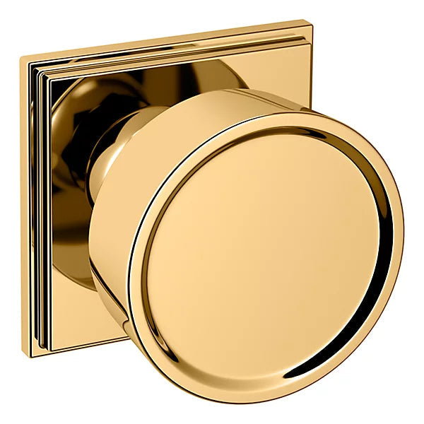 Baldwin Estate K009 Hollywood Hills Half Dummy Knob with R050 Rose in Unlacquered Brass finish