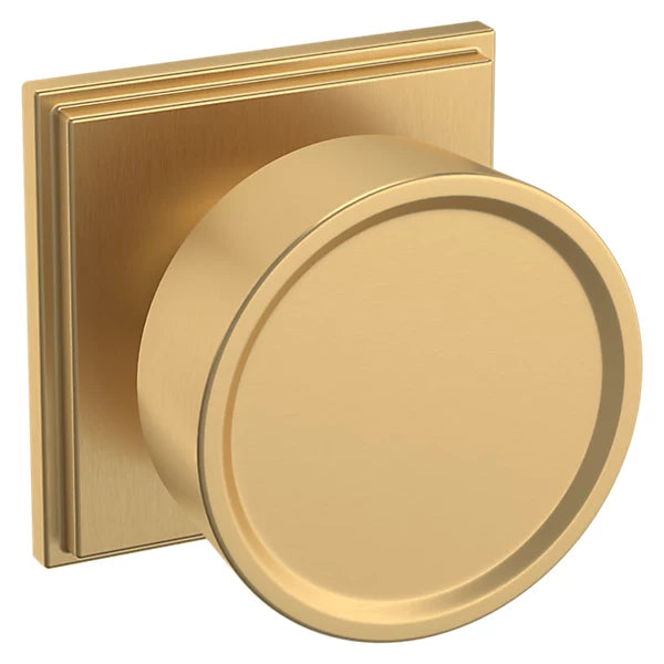 Baldwin Estate K009 Hollywood Hills Half Dummy Knob with R050 Rose in Vintage Brass finish