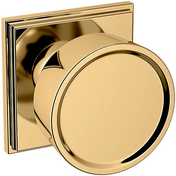 Baldwin Estate K009 Hollywood Hills Half Dummy Knob with R050 Rosette in Lifetime Polished Brass finish